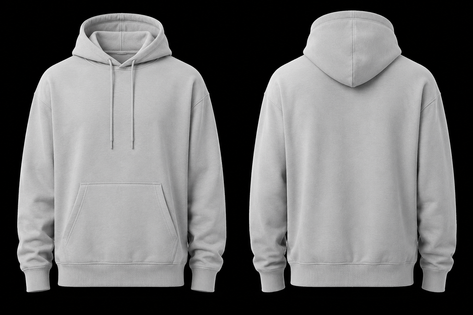 Vista frontal de un hoodie personalizado